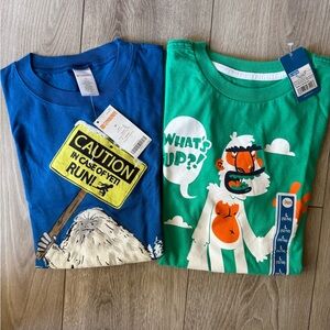 Gymboree Blue and Green Yeti Graphic Tees